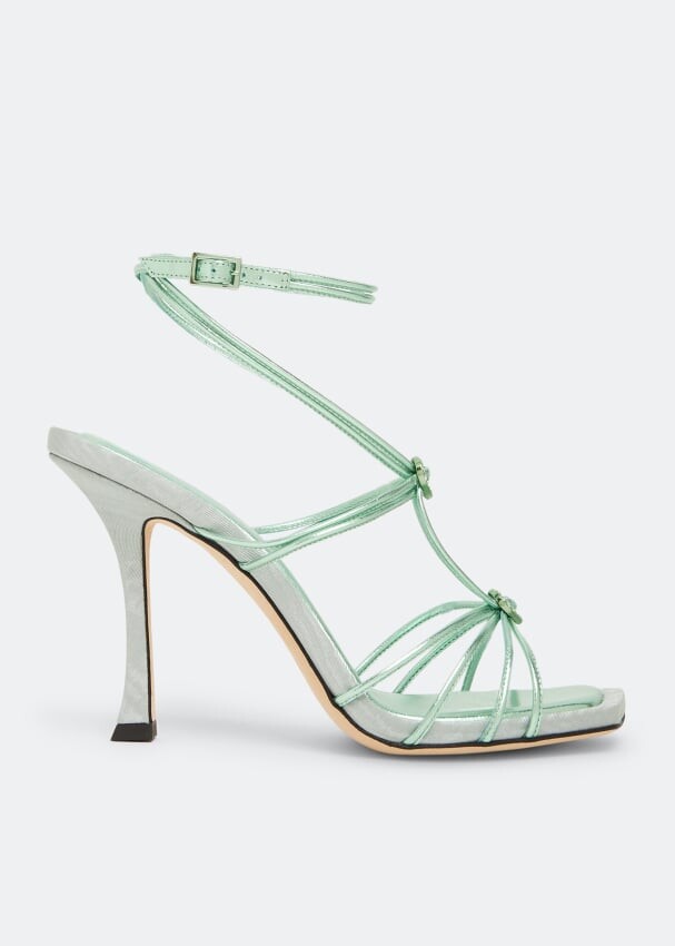 

Сандалии JIMMY CHOO Indiya 100 sandals, зеленый