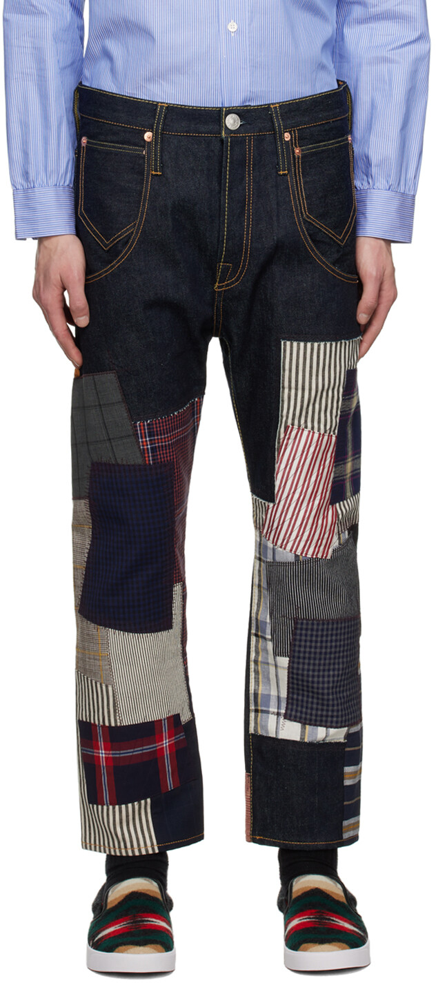 

Джинсы Indigo Levi's Edition в технике пэчворк Junya Watanabe