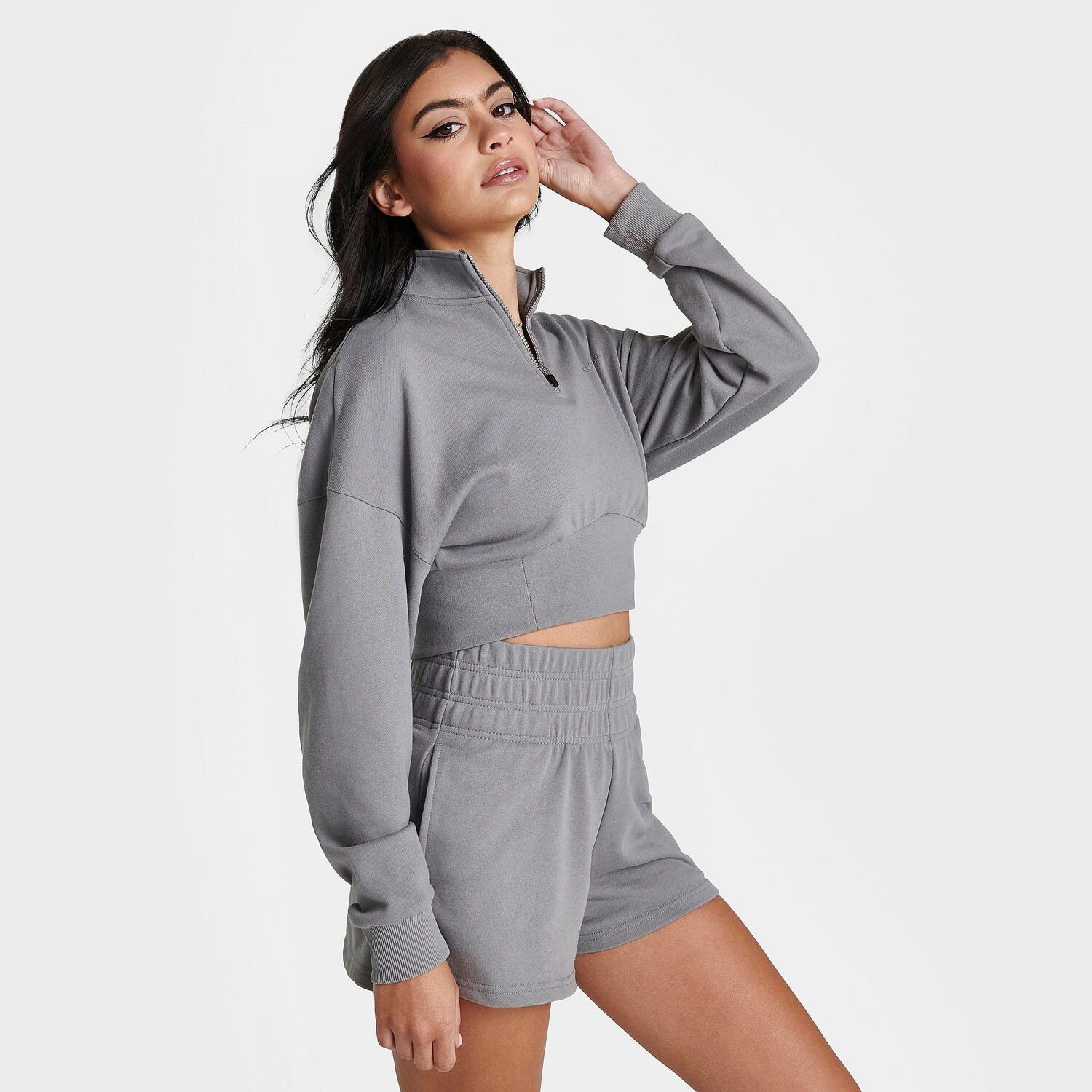 

Женский розовый топ Soda Sport Torrance с молнией на четверть Pink Soda Sport, серый