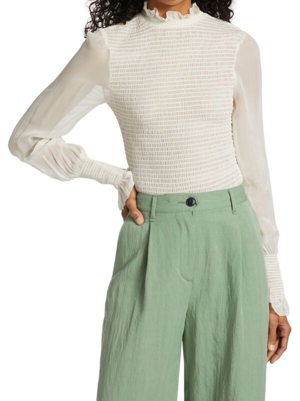 

Прозрачная блузка с присборенной талией rag & bone Light dove