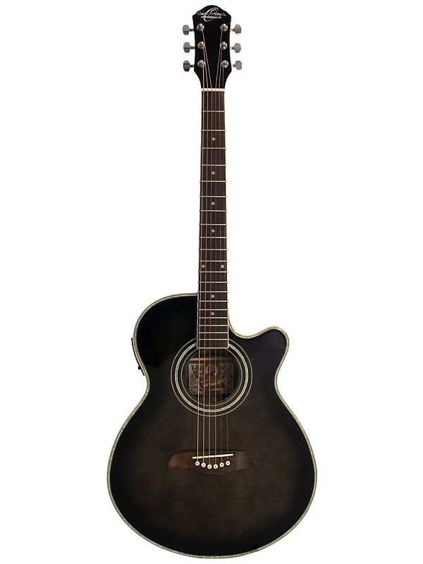 Акустическая гитара Oscar Schmidt OG10CEFTB Transparent Black Acoustic Electric Guitar