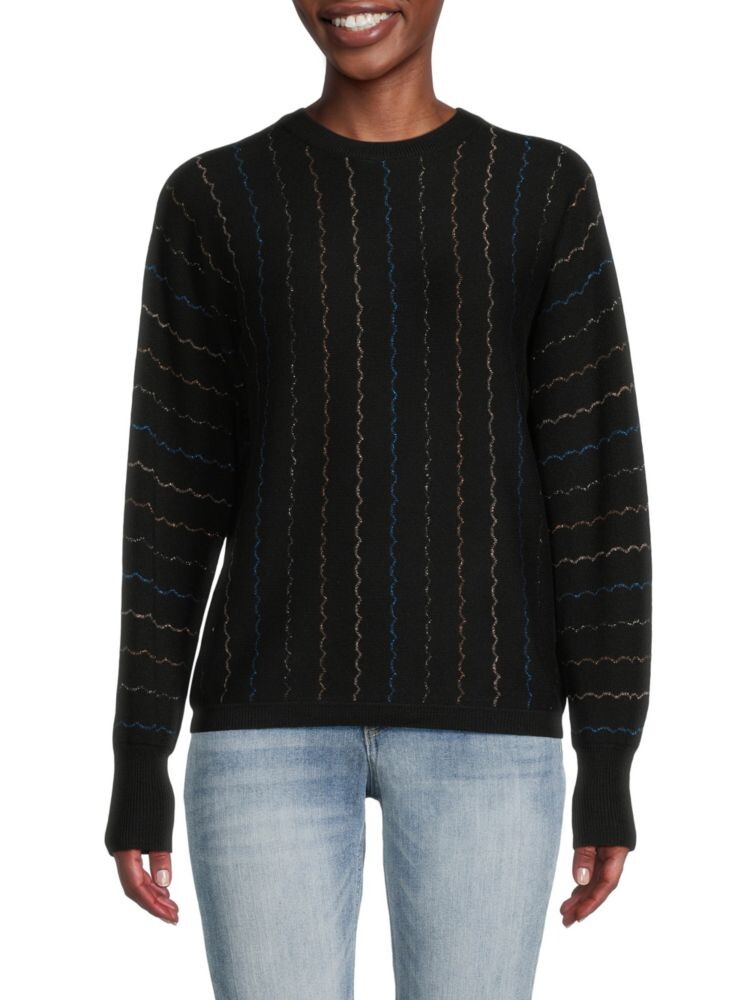 

Свитер с круглым вырезом и металлизированным узором Yal New York, цвет Black Multi