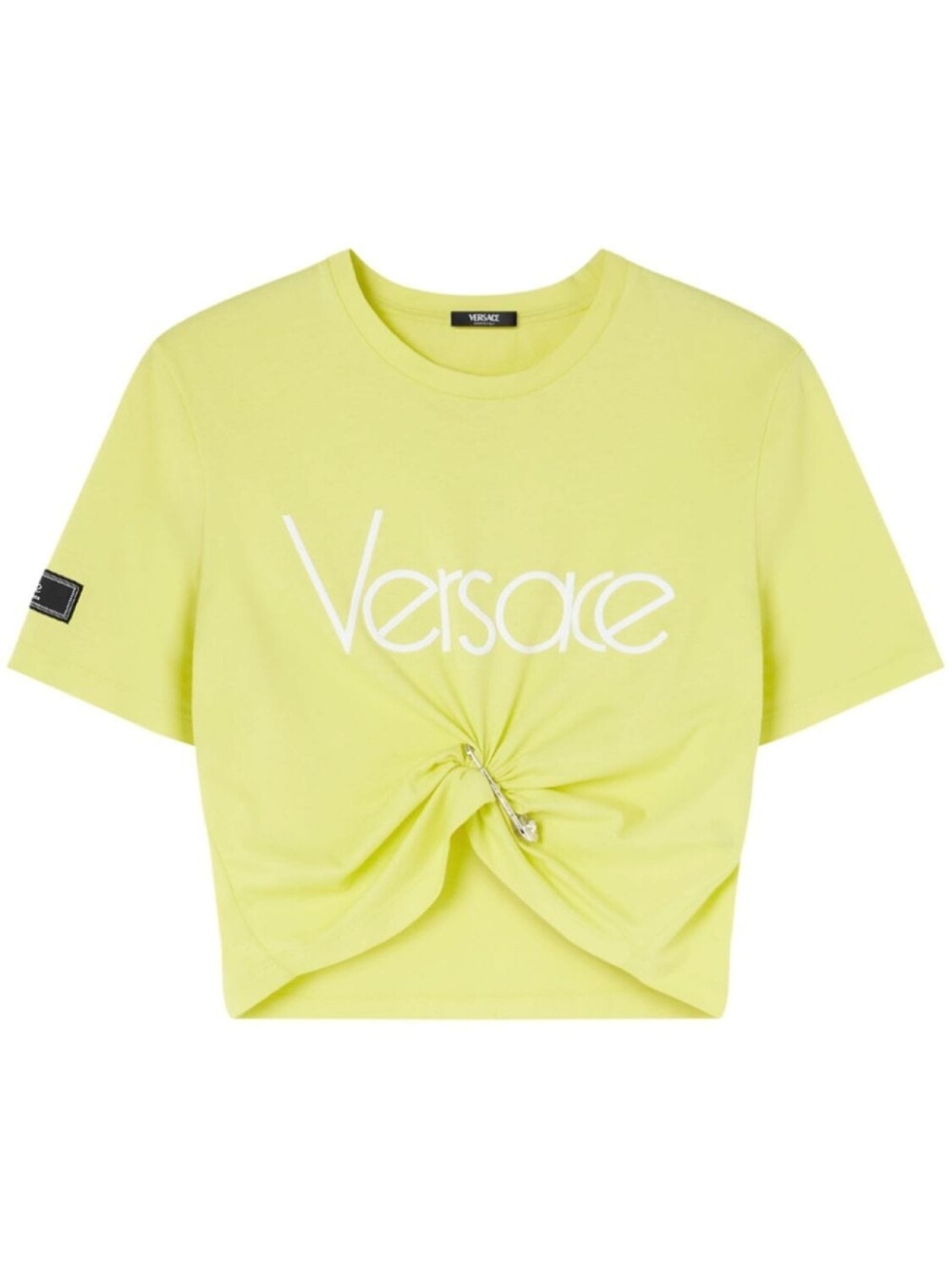 

Versace укороченная футболка с логотипом, желтый