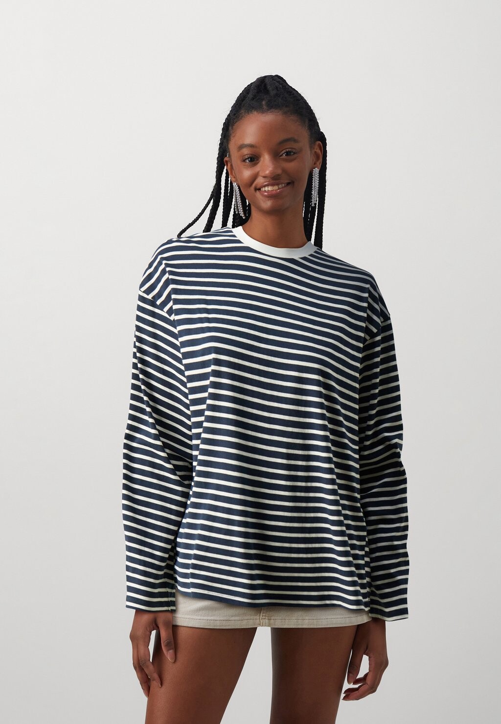 

Топ с длинными рукавами PCJUPITER STRIPE Pieces, цвет cloud dancer/maritime blue