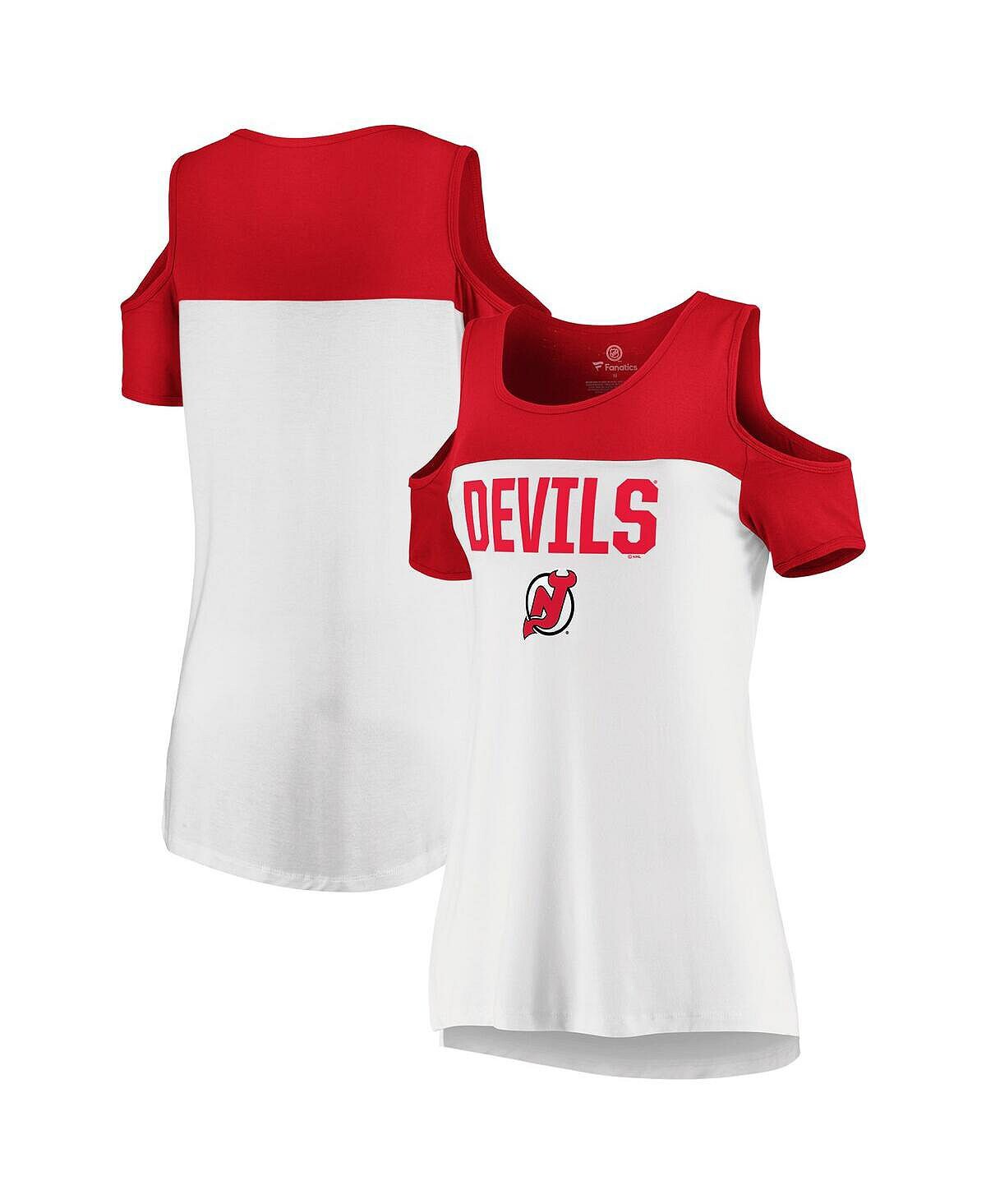 

Женская белая футболка с логотипом New Jersey Devils Dedicatedation Fanatics, белый