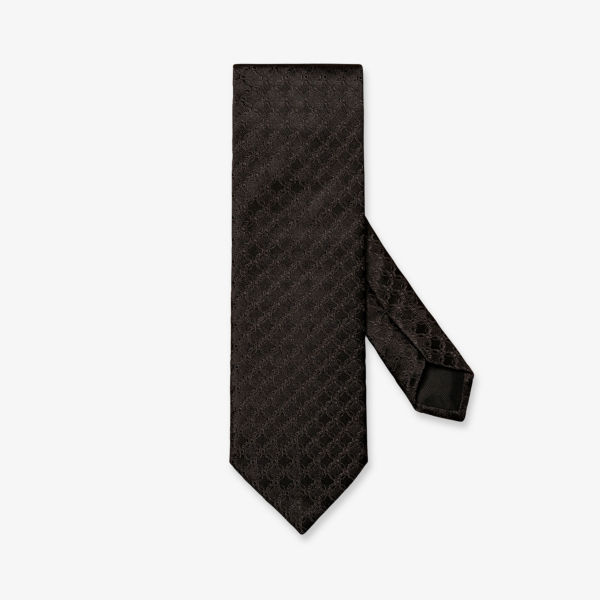 Широкий шелковый галстук с геометрическим узором Eton, черный широкий желтый галстук с узором benjamin james 811575