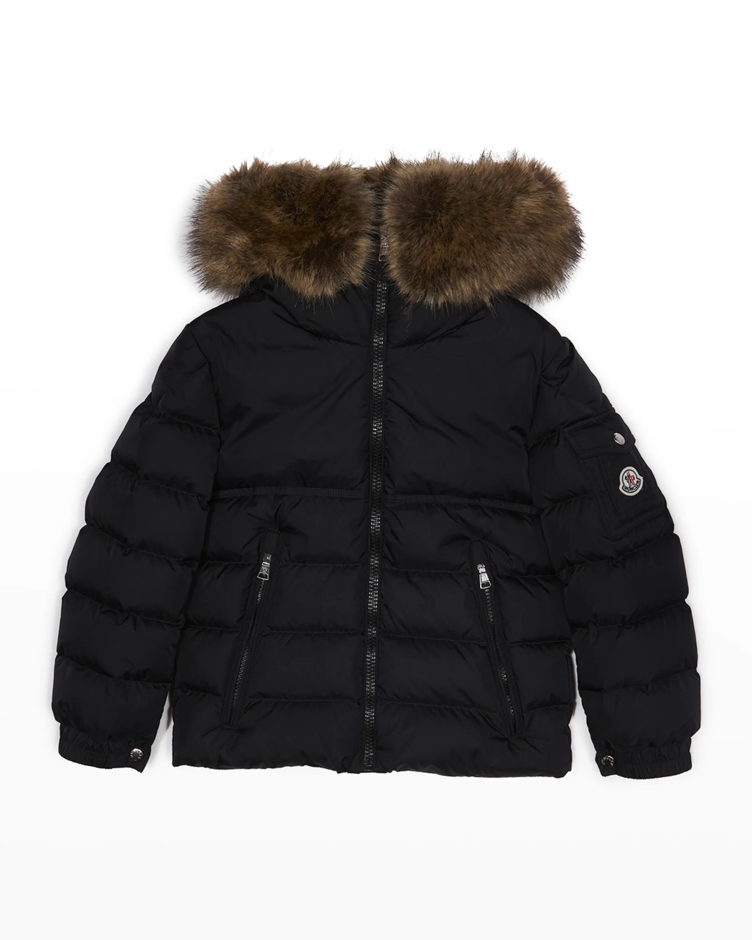 

Пуховик Byron из искусственного меха с капюшоном для мальчиков Moncler, цвет Black