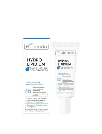 Увлажняющий и успокаивающий барьерный крем Hydro Lipidium с максимальной толерантностью, 50 мл Bielenda