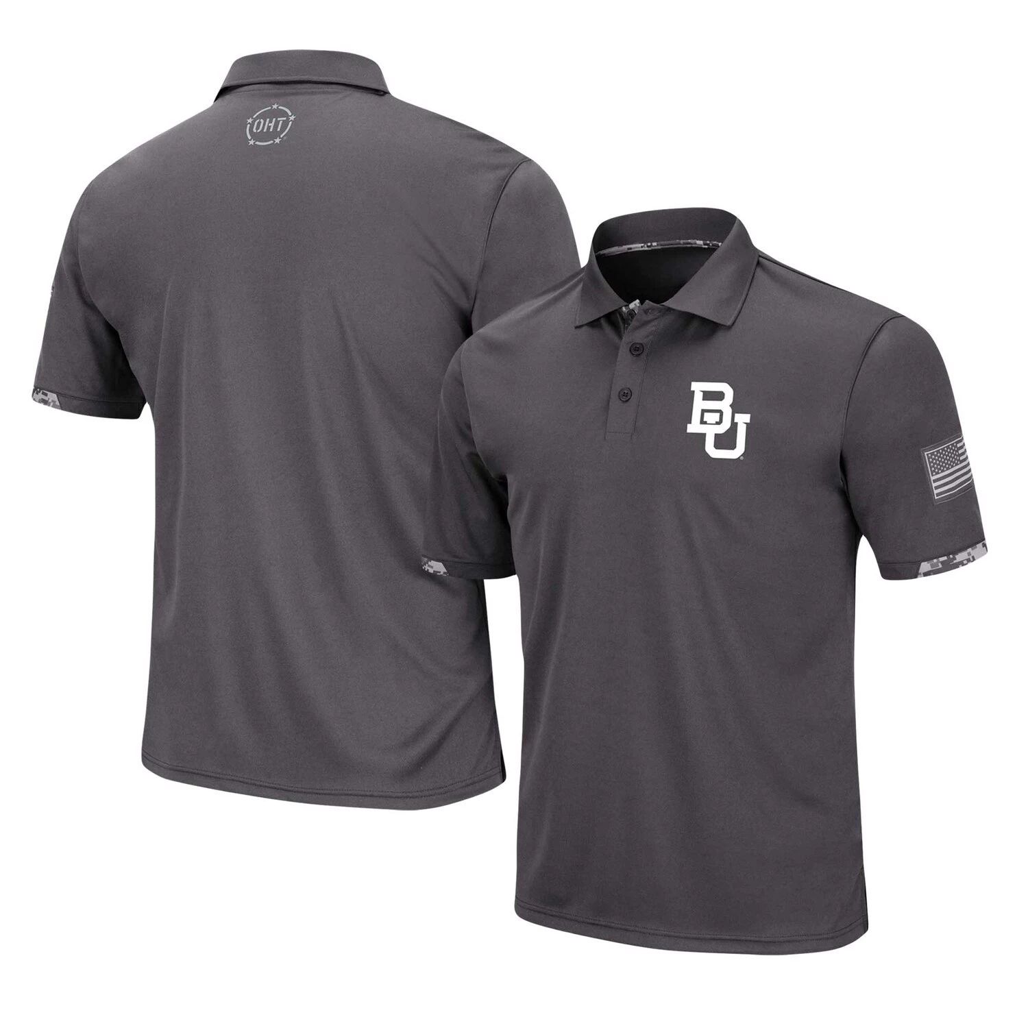 цена Мужская темно-серая рубашка-поло Baylor Bears OHT Military Appreciation Rival с цифровым камуфляжем Colosseum