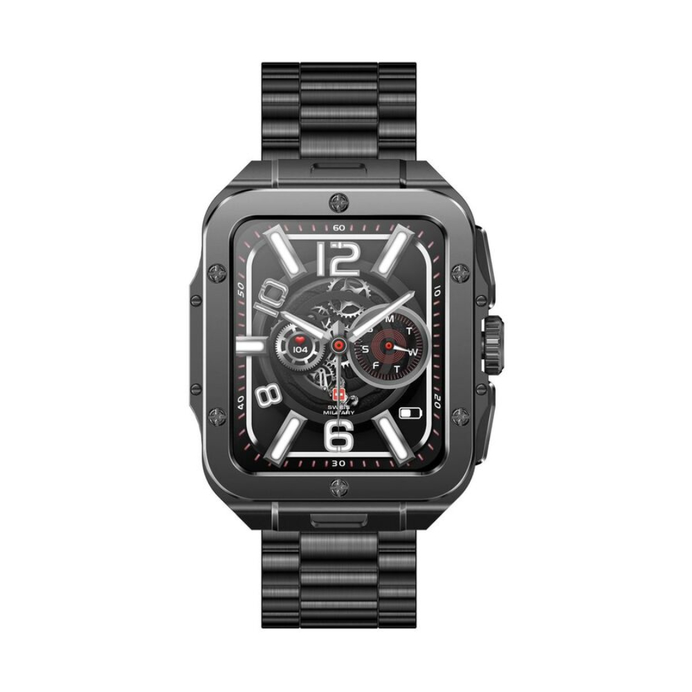 цена Умные часы Swiss Military Alps 2, (SM-Alps2-GMFrame-GMSteelSt), 1.85, Bluetooth, темно-серый