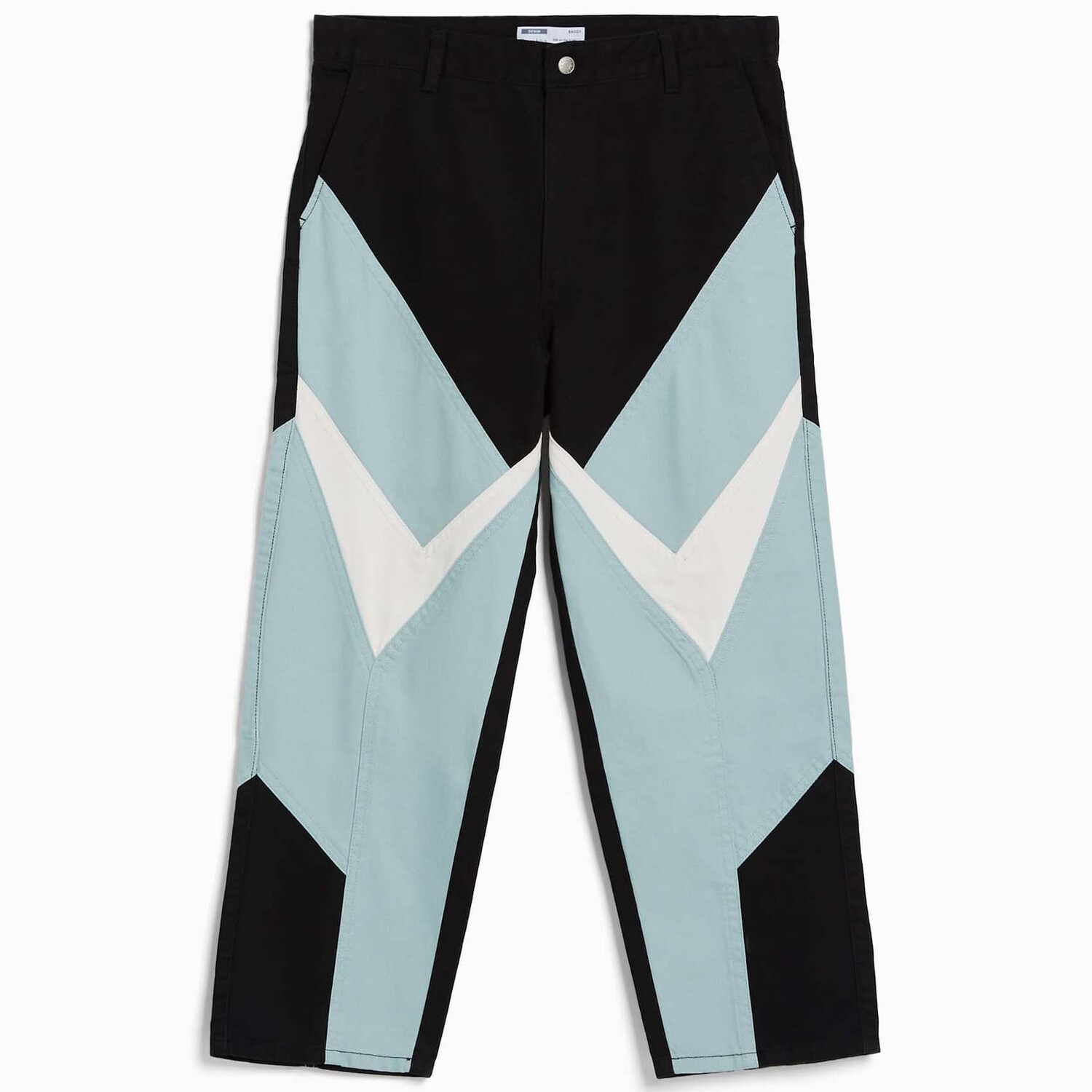 

Джинсы Bershka Baggy Racing, голубой/мультиколор
