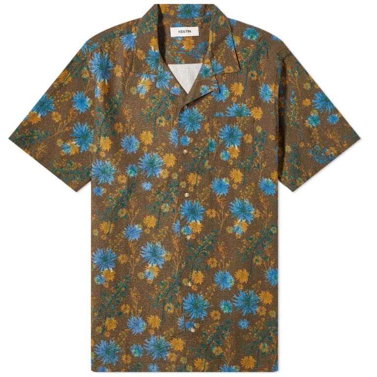 цена Рубашка Kestin Crammond Short Sleeve, оливковый/голубой
