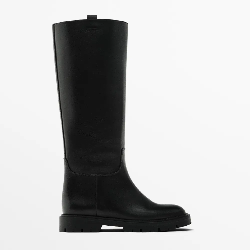 

Сапоги Massimo Dutti Flat Track Sole, черный