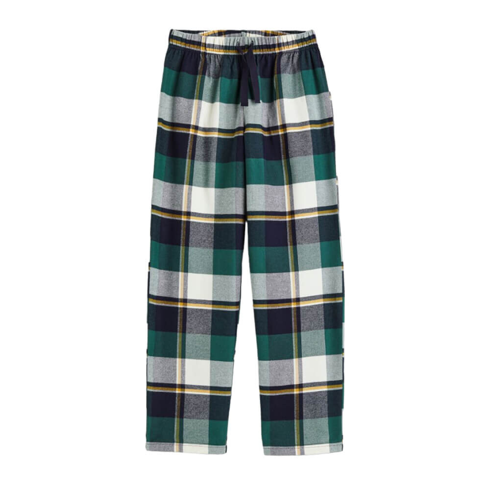 

Пижамные штаны из хлопковой фланели H&M Checkered, темно-зеленый