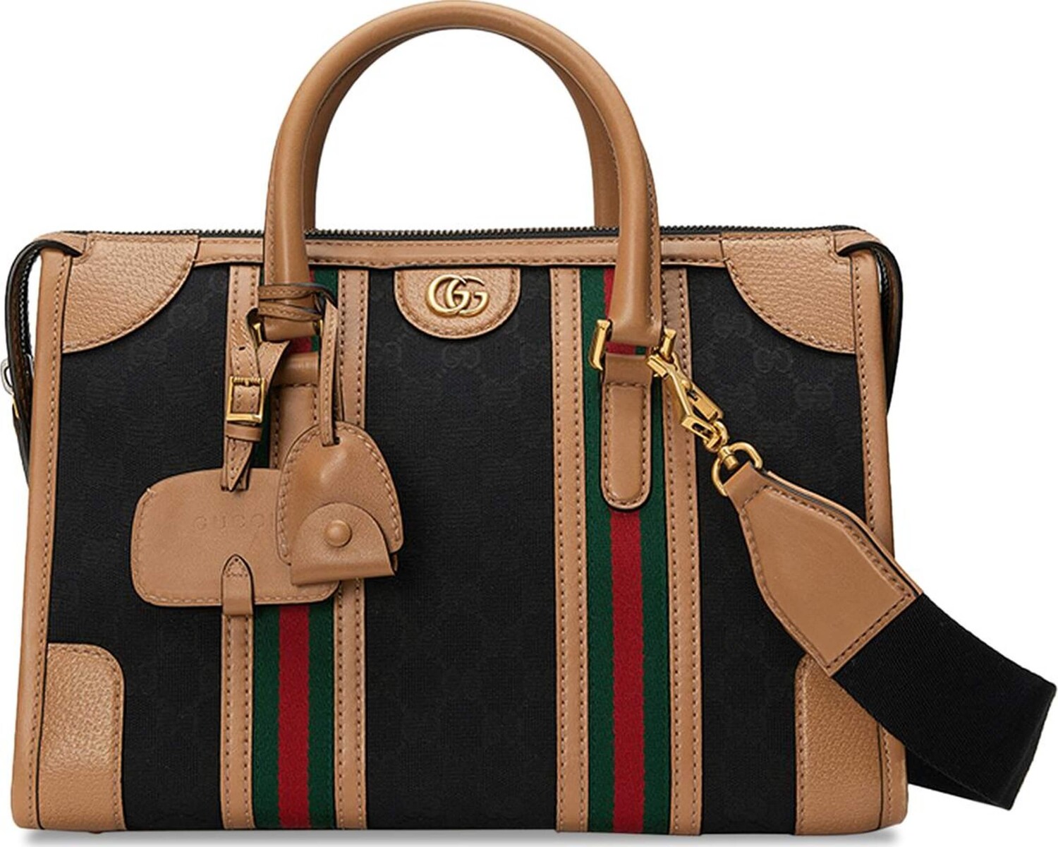 

Сумка Gucci Bauletto Medium Top, черный/коричневый