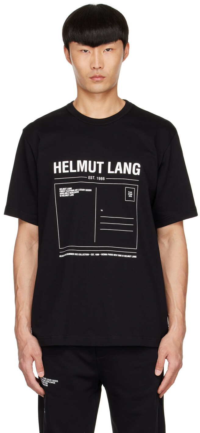 

Черная хлопковая футболка Helmut Lang