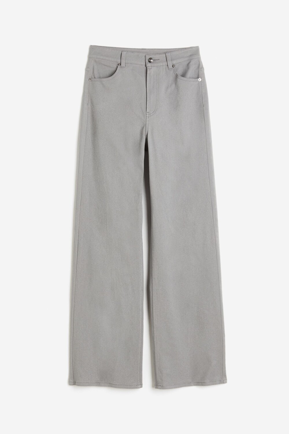 

Брюки H&M Wide-leg Twill, светло-серый