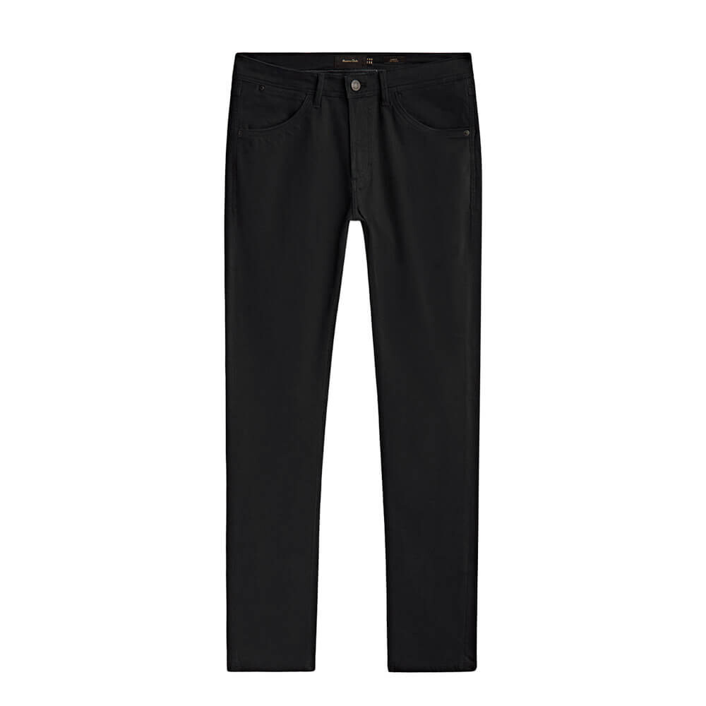 

Брюки Massimo Dutti Slim Fit Twill Denim-Effect, черный