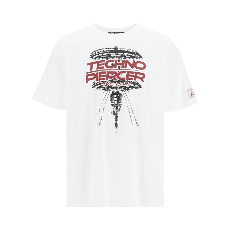 

Футболка Raf Simons Techno Piercer Big Fit T-Shirt 'White', белый
