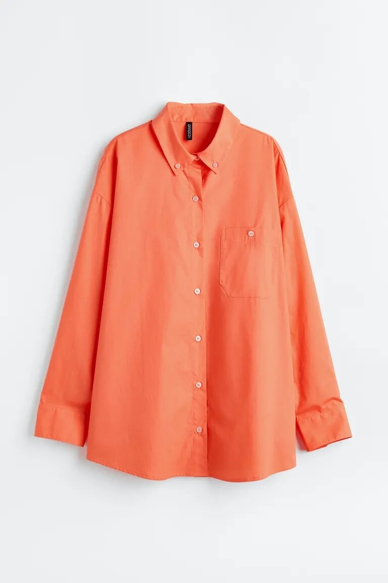 

Рубашка Oversized Poplin, оранжевый