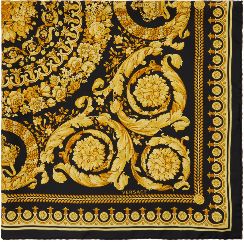 

Черно-золотой шарф Barocco Versace