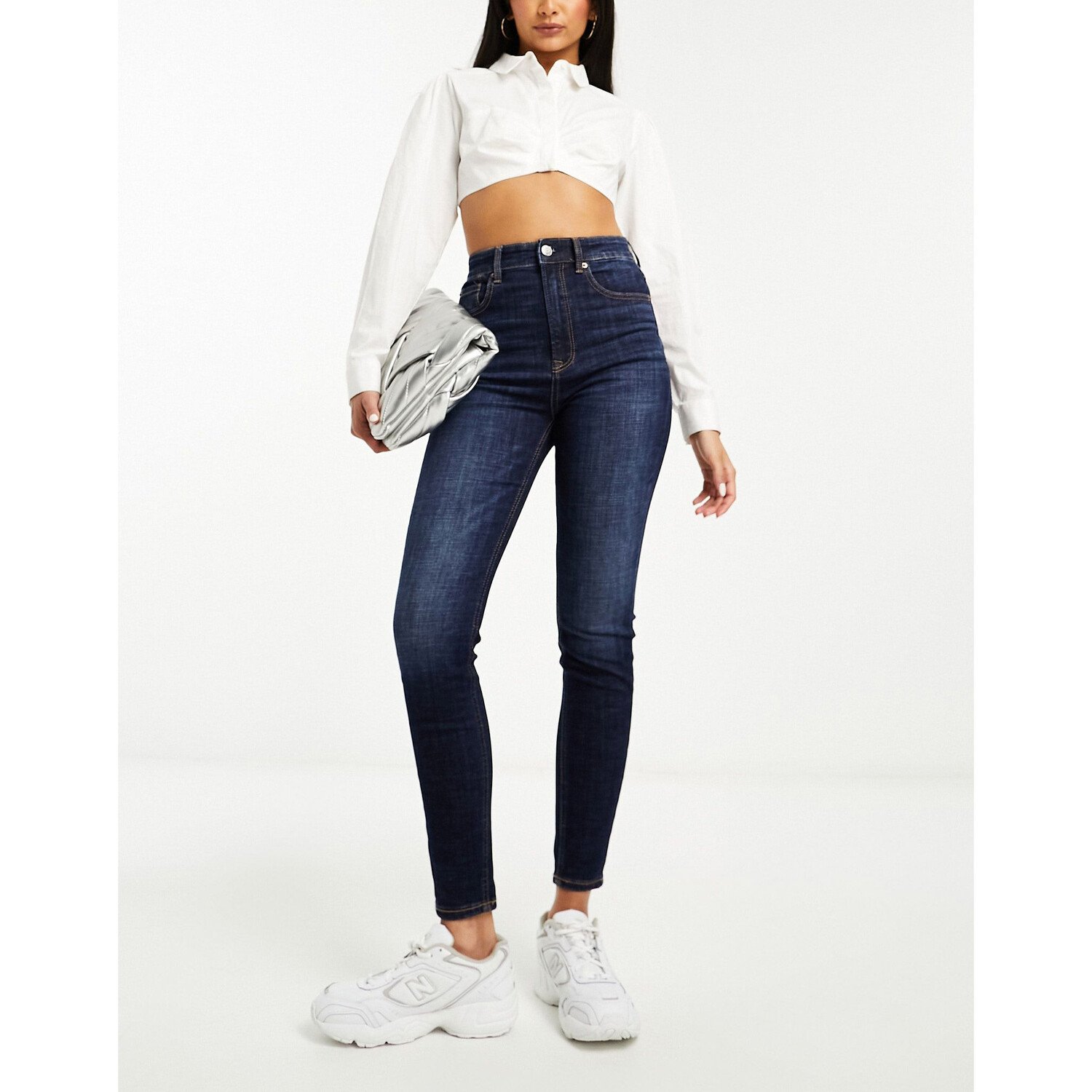 

Джинсы Stradivarius Super High Waist Skinny, синий