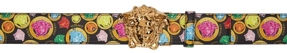 

Двусторонний черный и разноцветный ремень 'La Medusa' Versace
