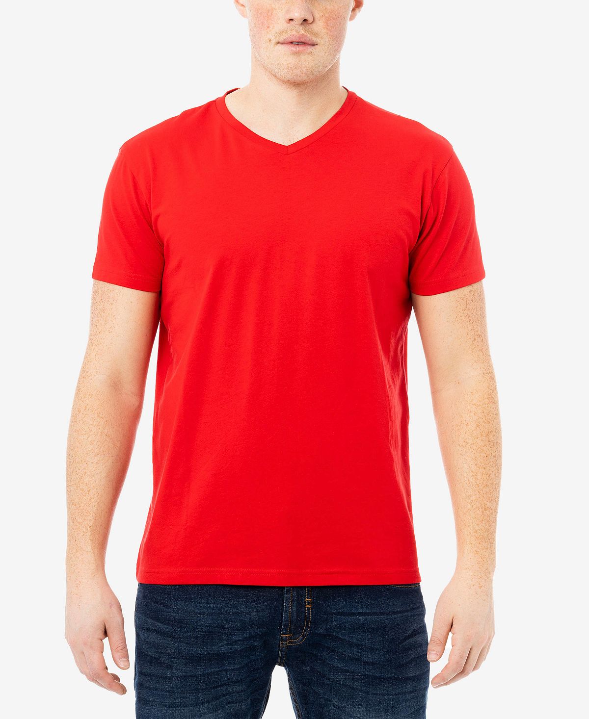 Мужская базовая футболка с коротким рукавом и v-образным вырезом X-Ray, красный футболка женская с v образным вырезом повседневный топ оверсайз с принтом свободная винтажная уличная одежда y2k с коротким рукавом 5xl на л