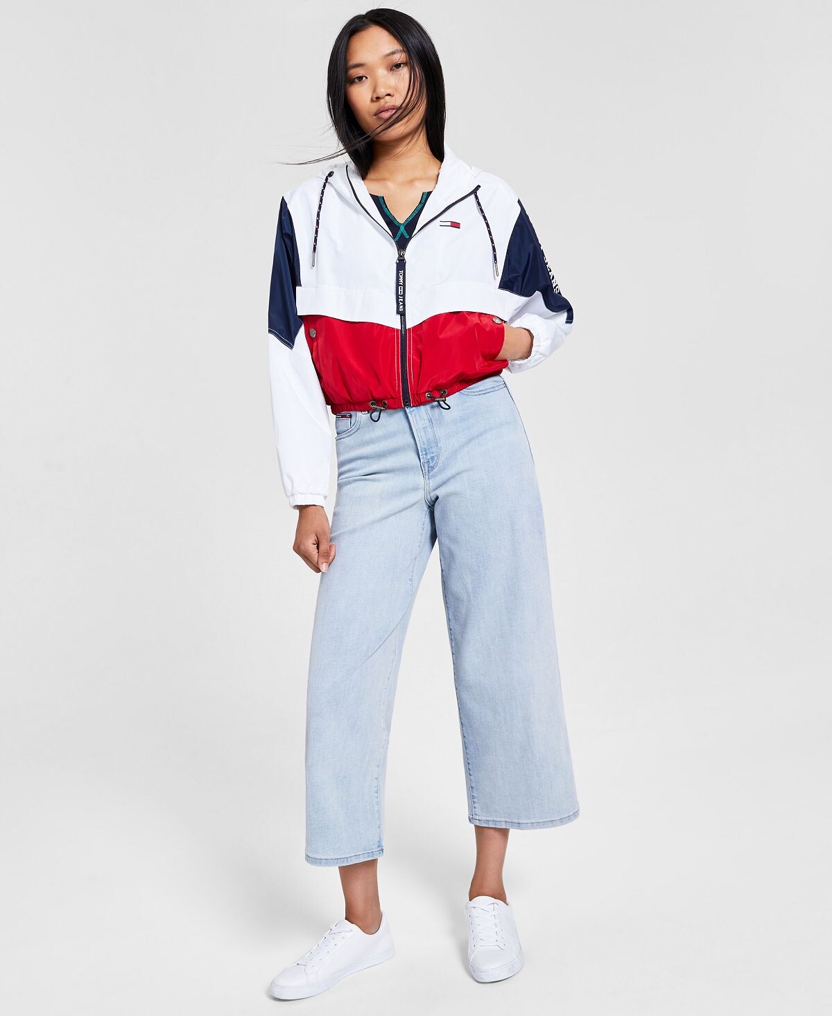 

Женская ветровка с цветными блоками Tommy Jeans, мульти, Синий