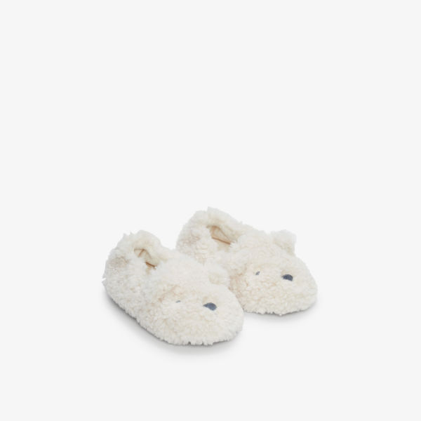 цена Тапочки борг с вышивкой Teddy Bear 0-8 лет The Little White Company, цвет natural