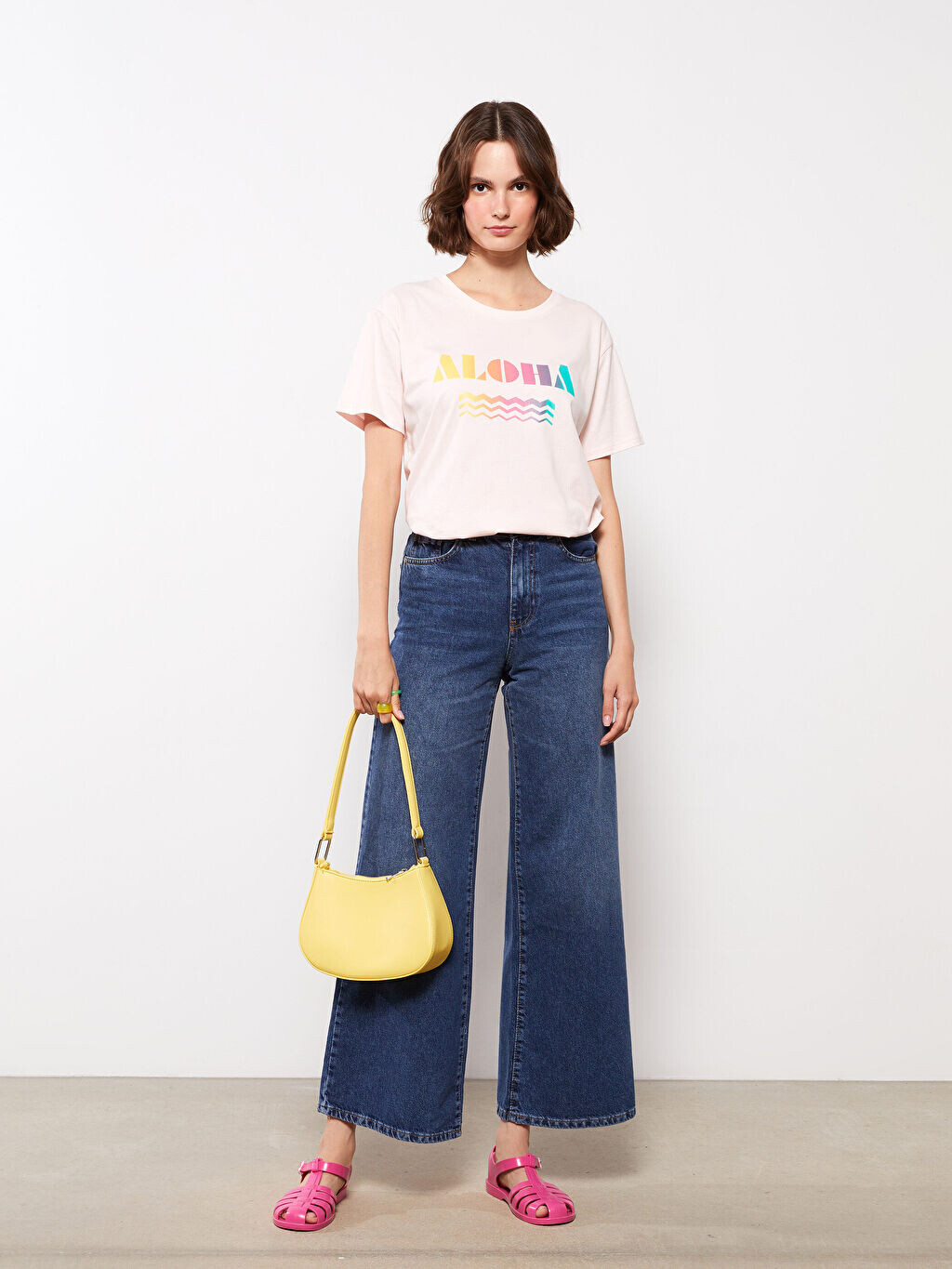 

Женские широкие прямые джинсы с высокой талией LCW Jeans