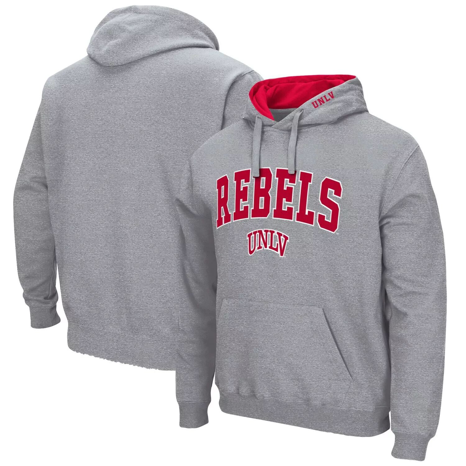 

Мужской серый пуловер с капюшоном UNLV Rebels Arch и Logo Colosseum