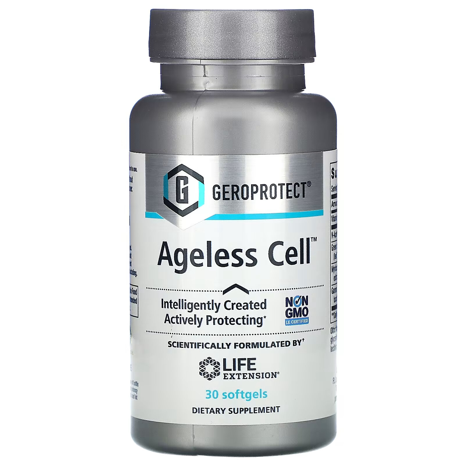 Life Extension, GEROPROTECT Ageless Cell, средство против старения клеточной системы, 30 капсул life extension geroprotect autophagy renew 30