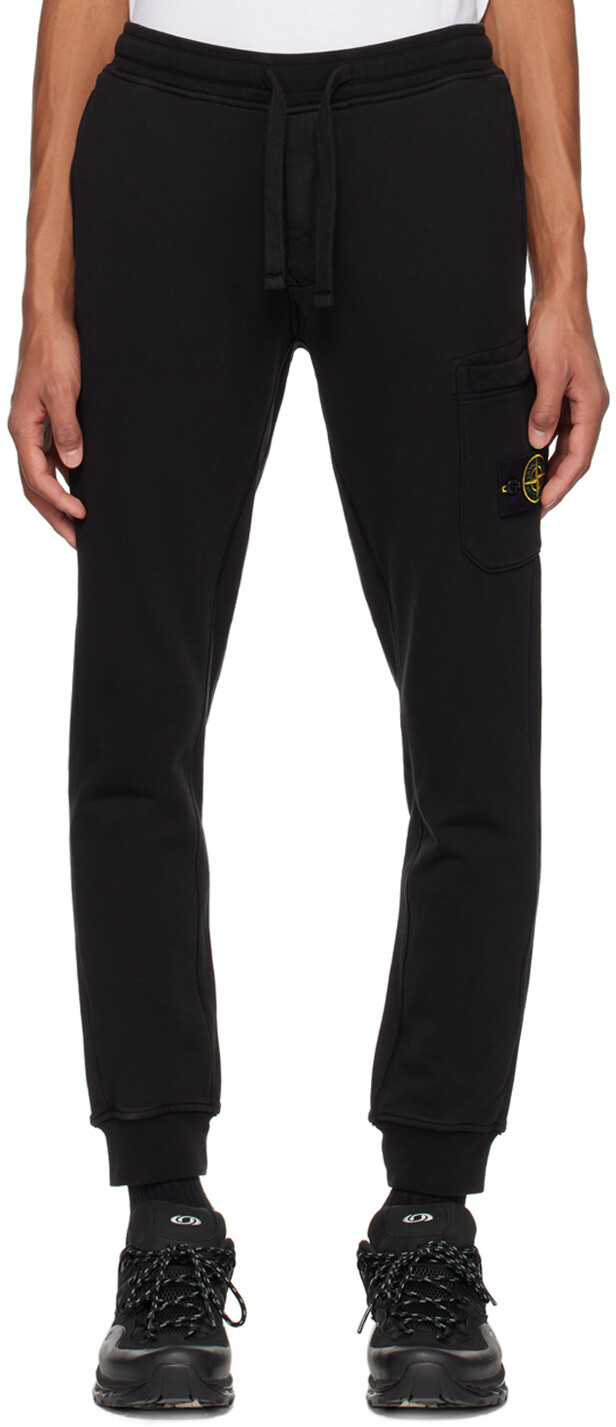 

Черные брюки для отдыха с нашивками Stone Island, Черный