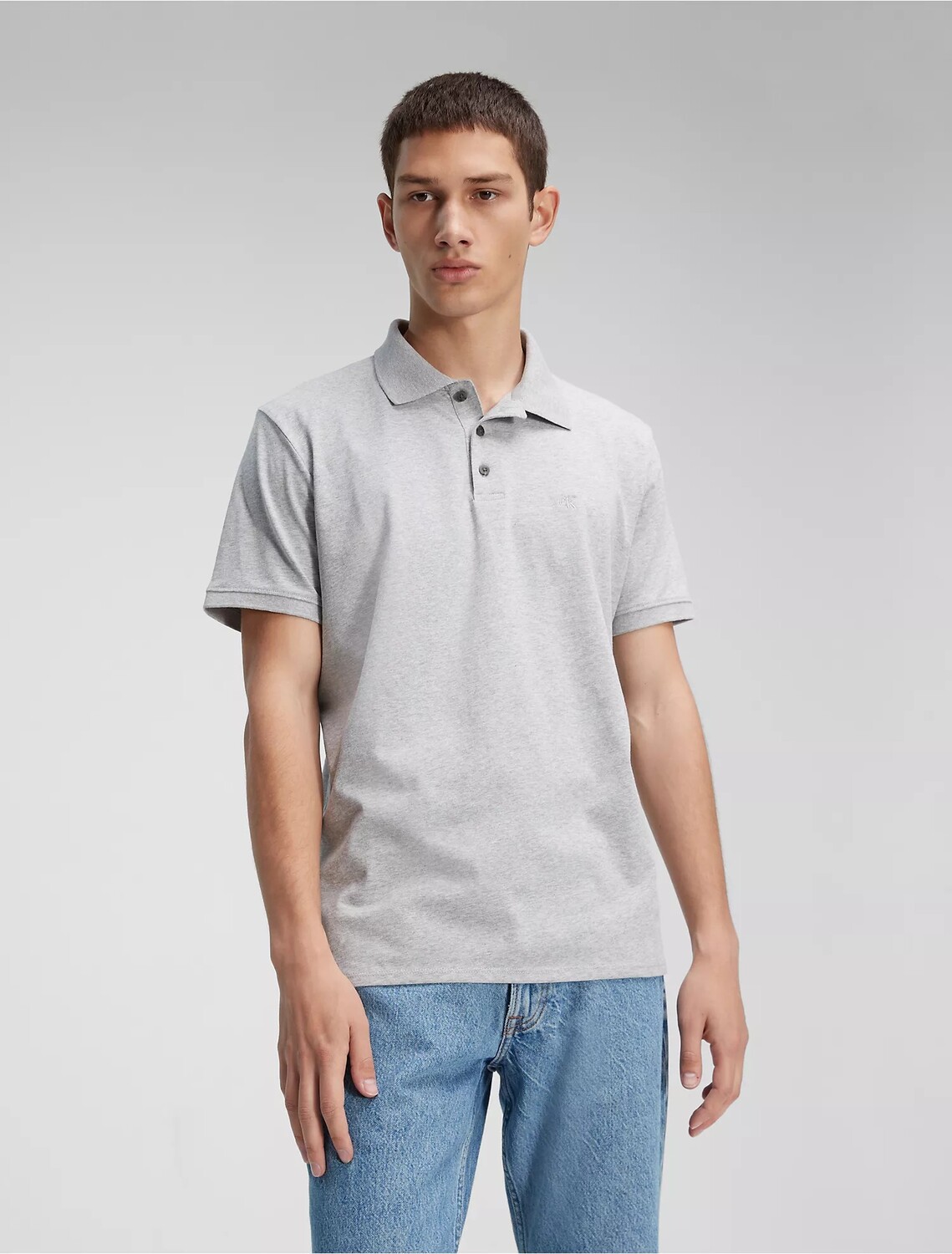 

Футболка поло Calvin Klein Solid, светло-серый