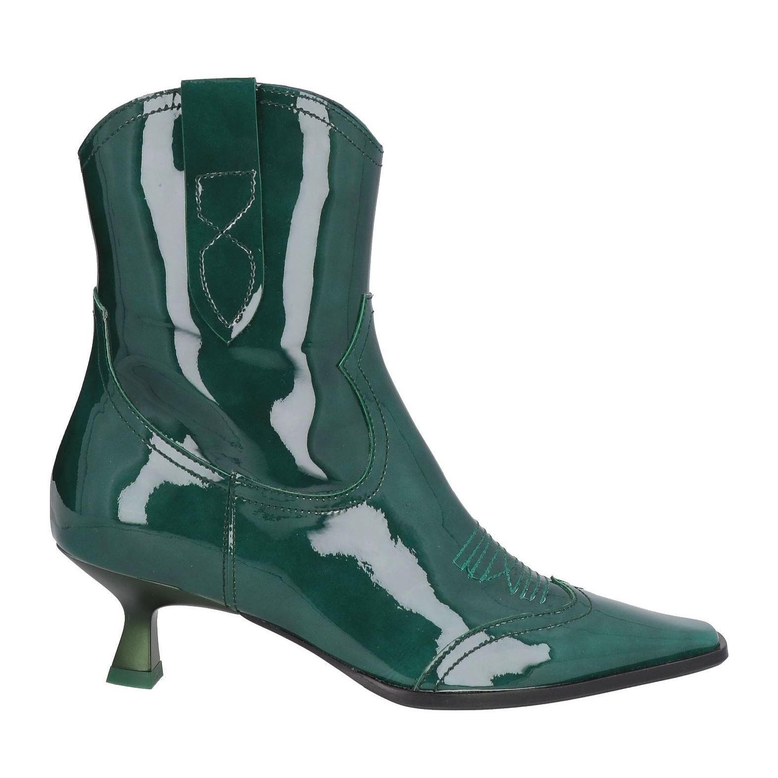 Ботильоны Zinda Leather Varnished Effect, зеленый