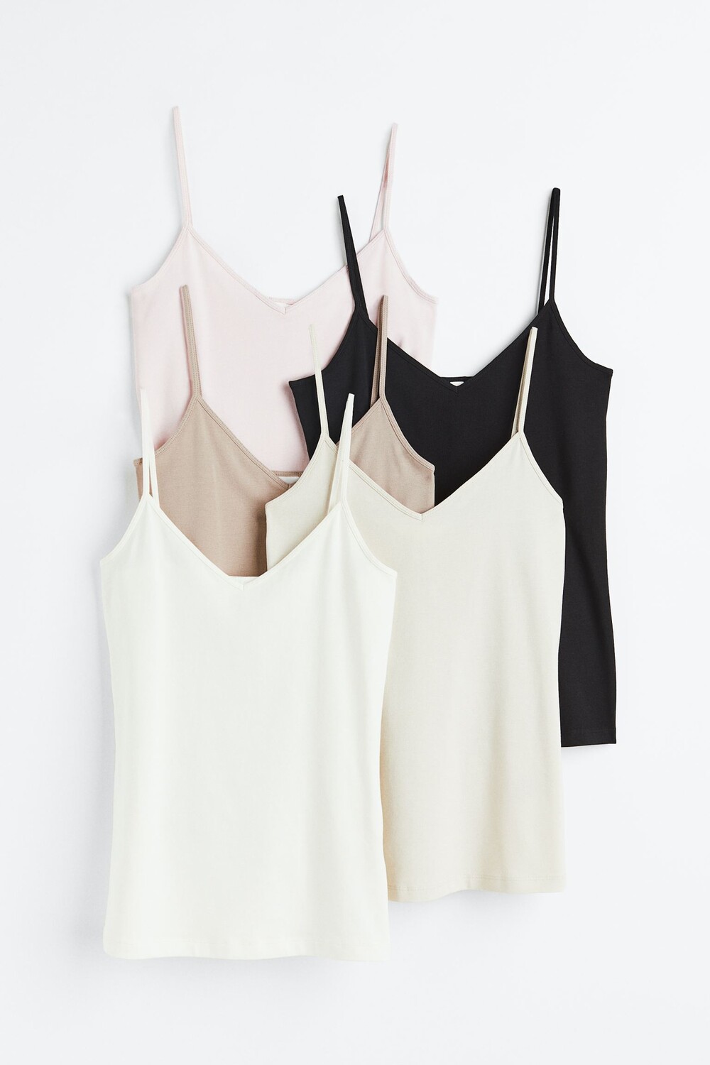

Комплект топов H&M Camisole, 5 предметов, светло-розовый/светло-бежевый/черный