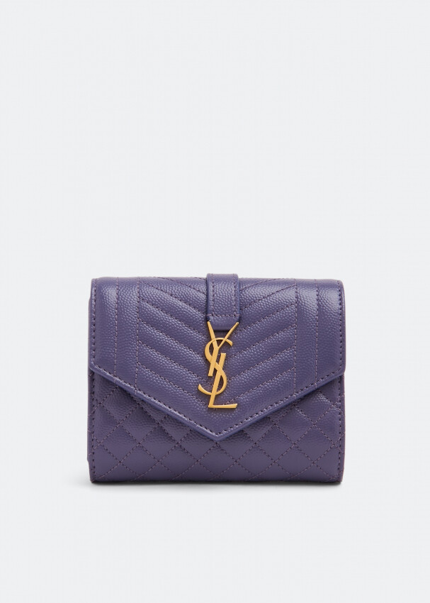 

Кошелек SAINT LAURENT Monogramme compact trifold wallet, фиолетовый