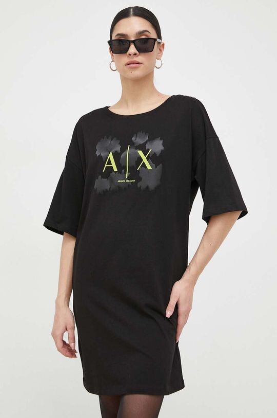 

Платье из хлопка Armani Exchange, черный