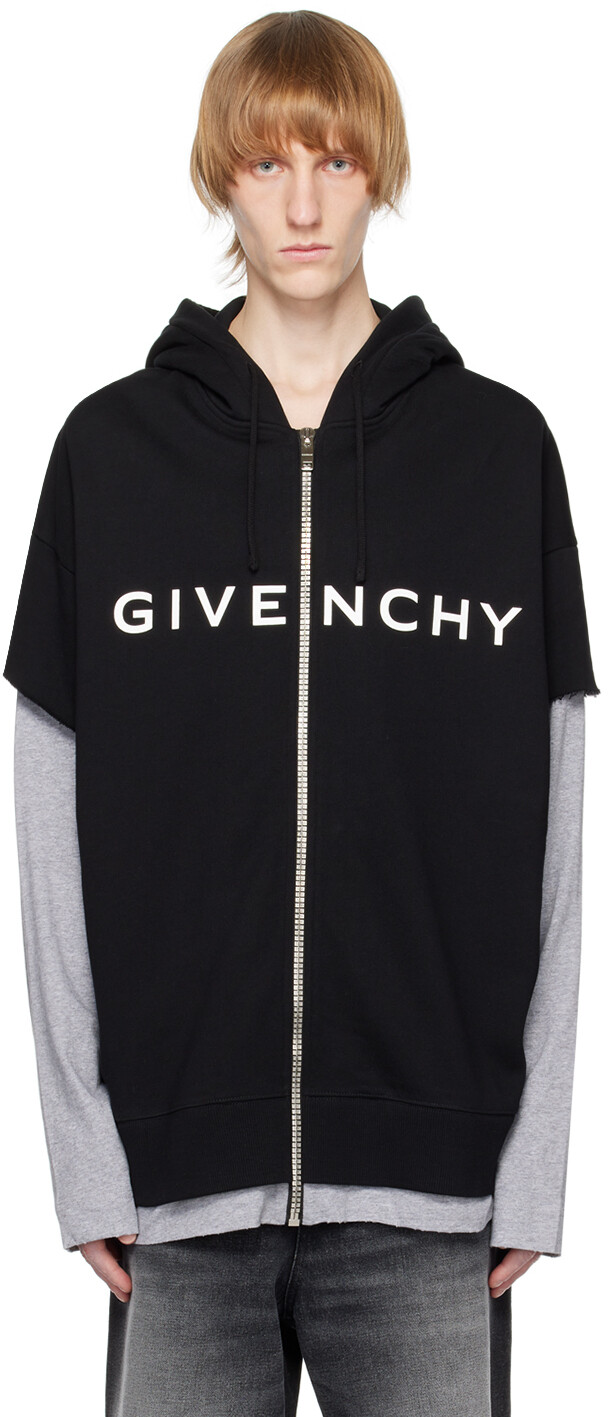 

Черно-серое многослойное худи Givenchy, Черный