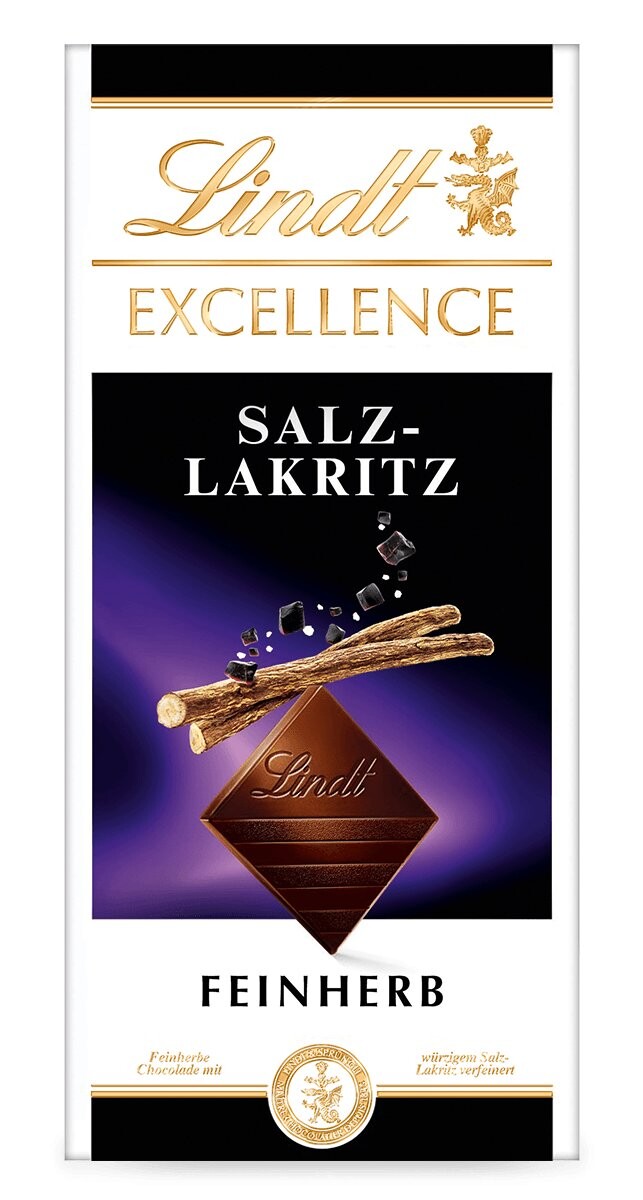 

Шоколад Lindt Excellence Salz-lakritz, соленая лакрица, 100г