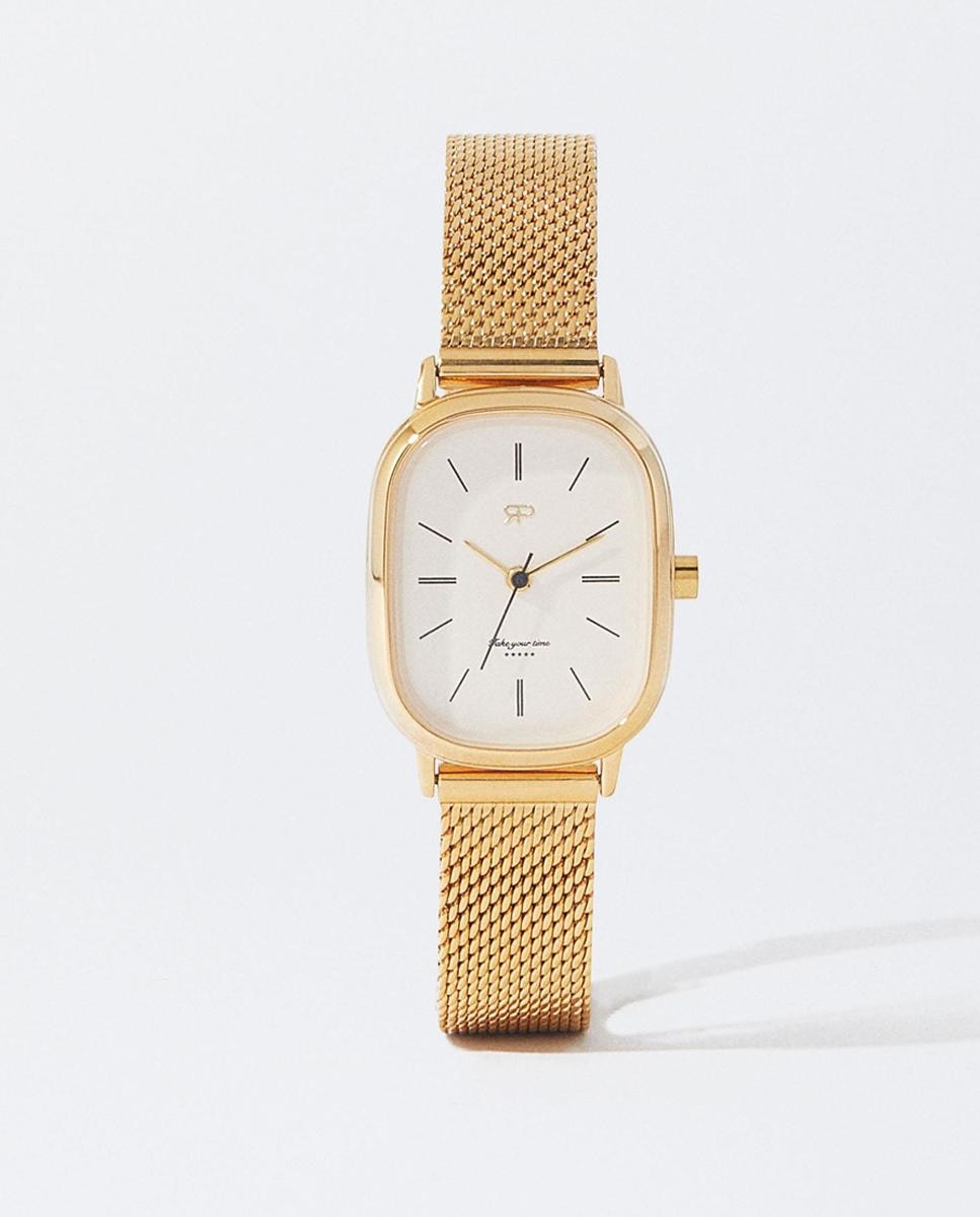 цена Женские золотые часы Parfois квадратной формы из нержавеющей стали Parfois, золотой