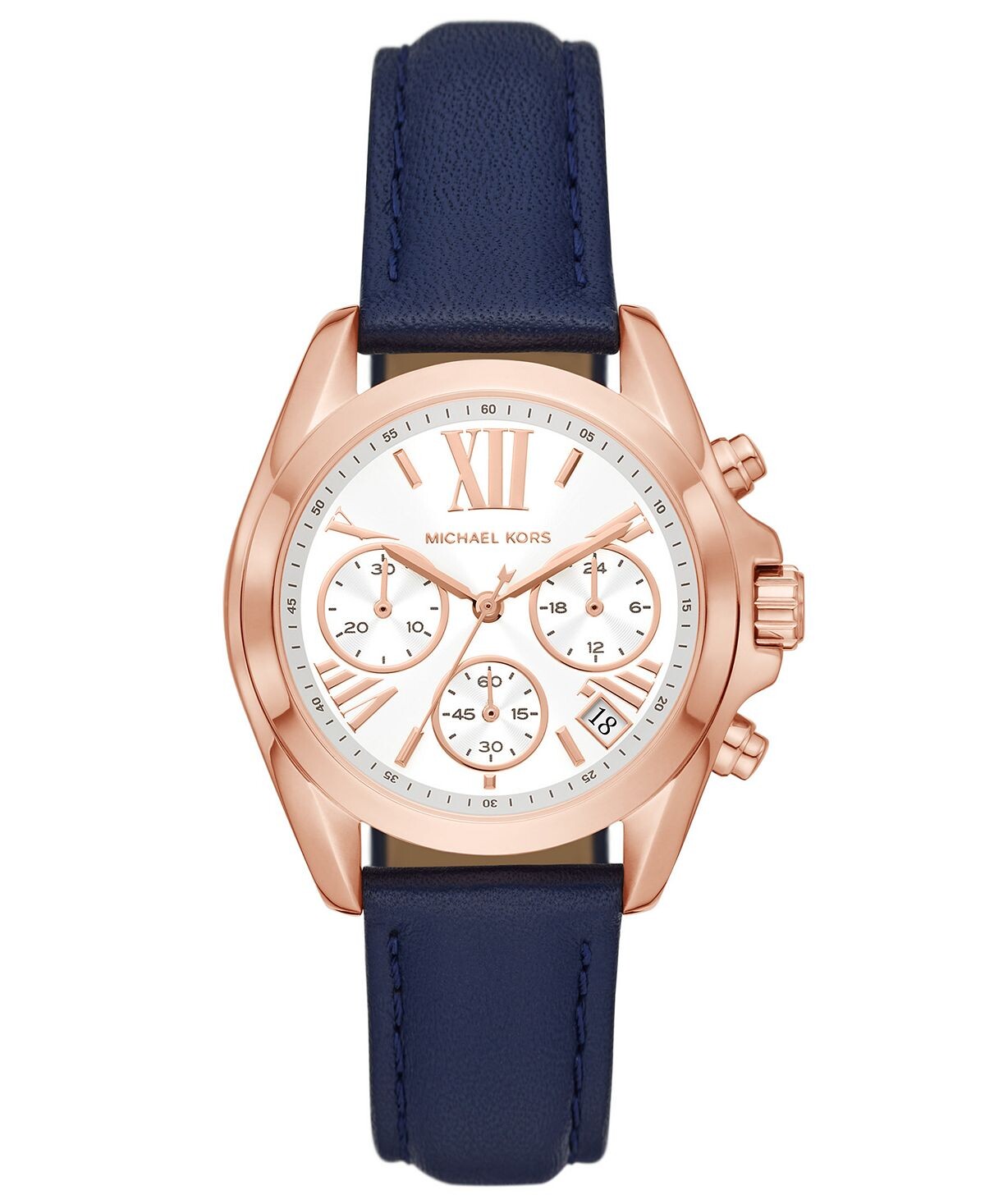 

Женские часы Bradshaw Chronograph с темно-синим кожаным ремешком, 36 мм Michael Kors