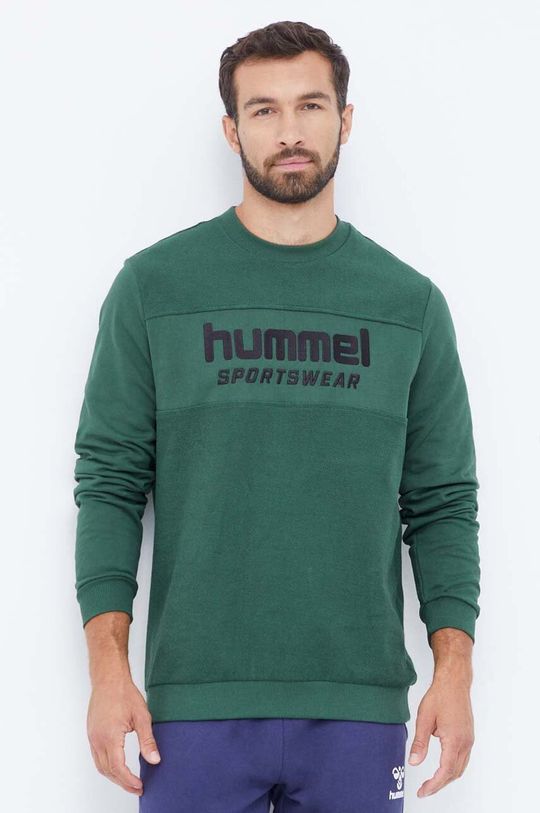 цена Хлопковая толстовка Hummel, зеленый