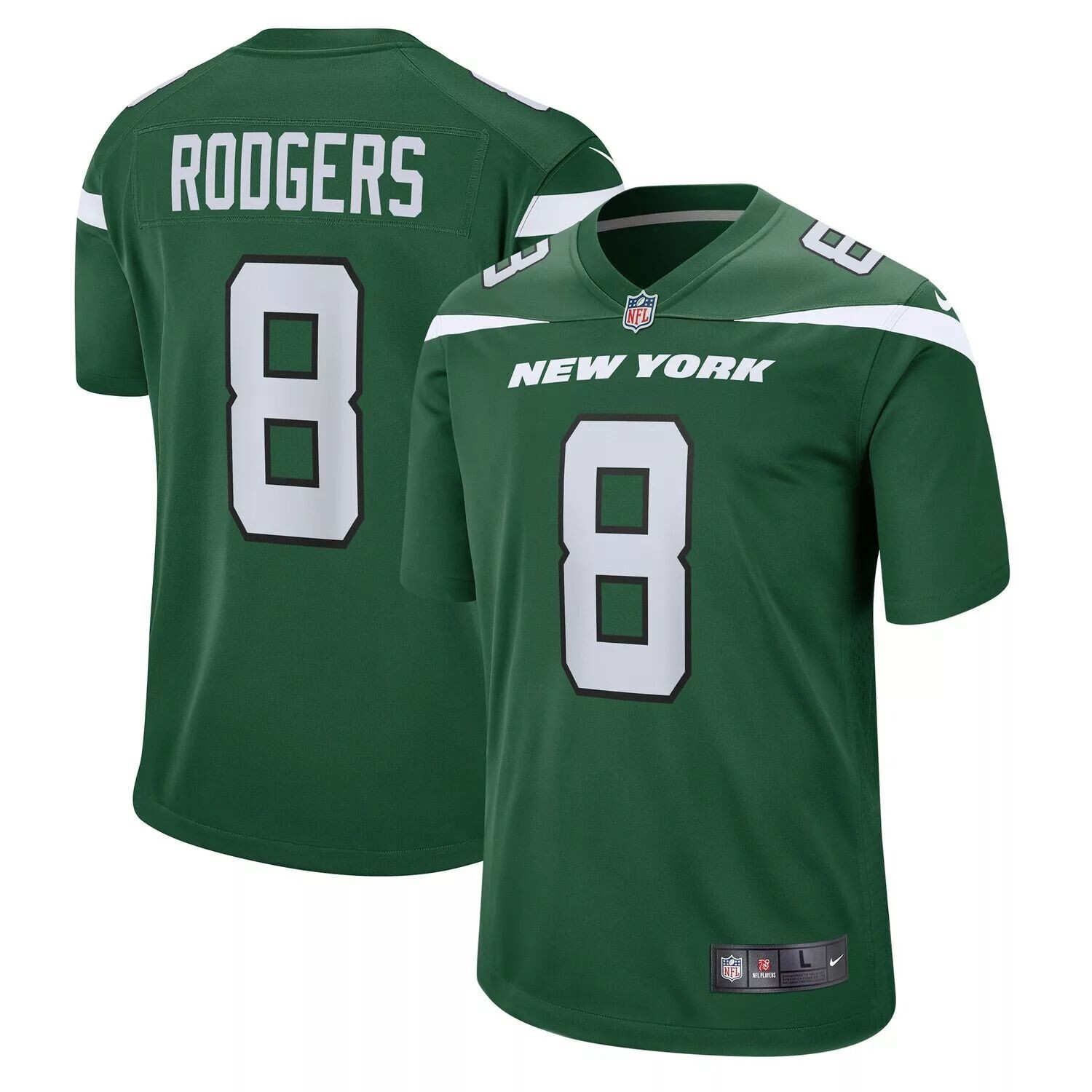 

Молодежная игровая майка Nike Aaron Rodgers Gotham Green New York Jets Nike