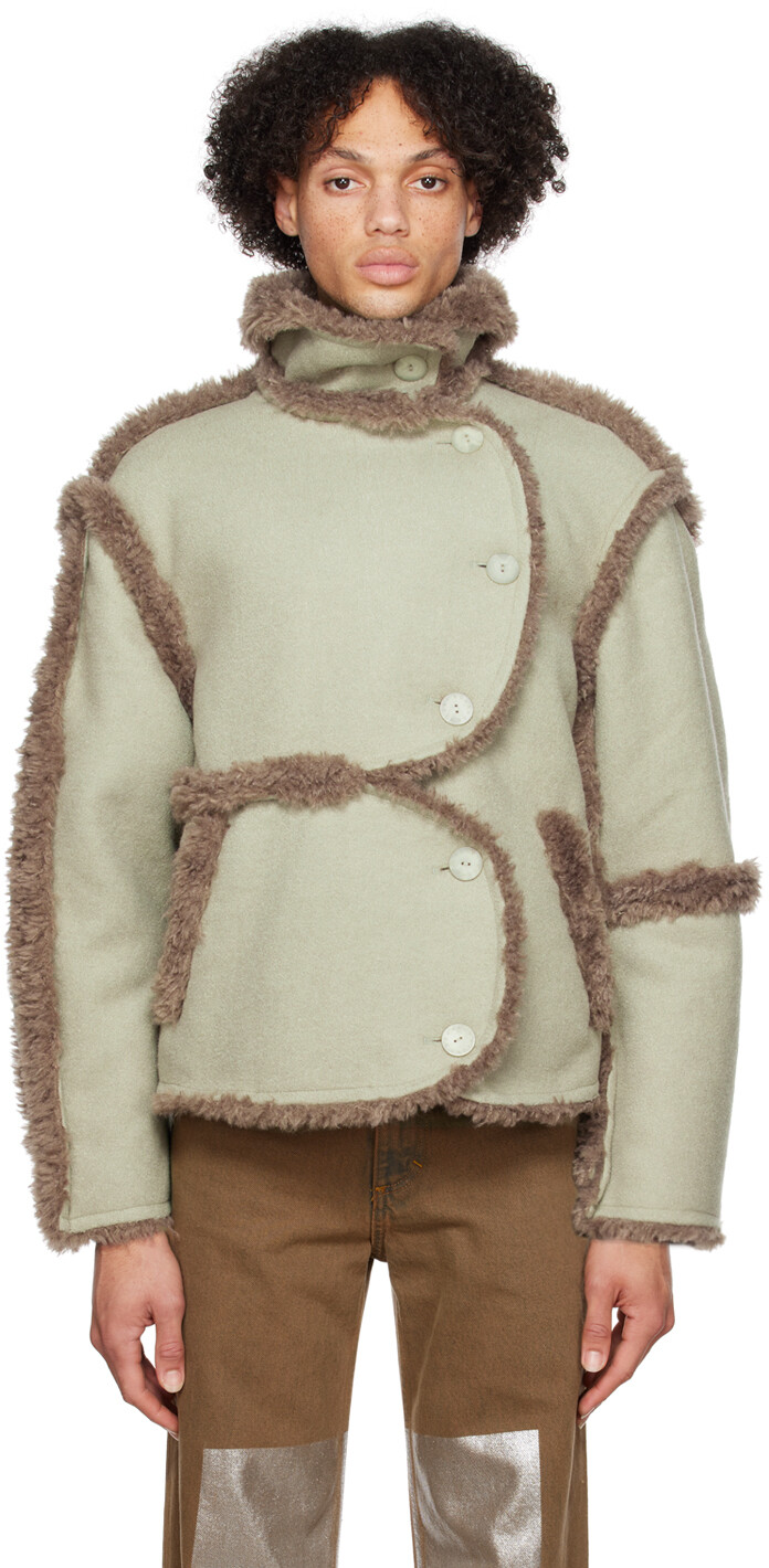 

Смешанная куртка серо-коричневого цвета Eckhaus Latta