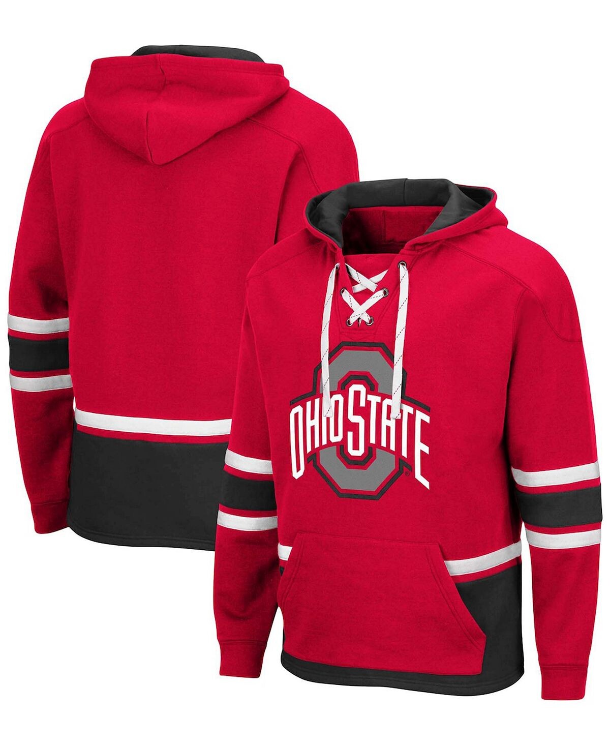 Мужская толстовка с капюшоном scarlet ohio state buckeyes hockey 3.0 pullover Colosseum