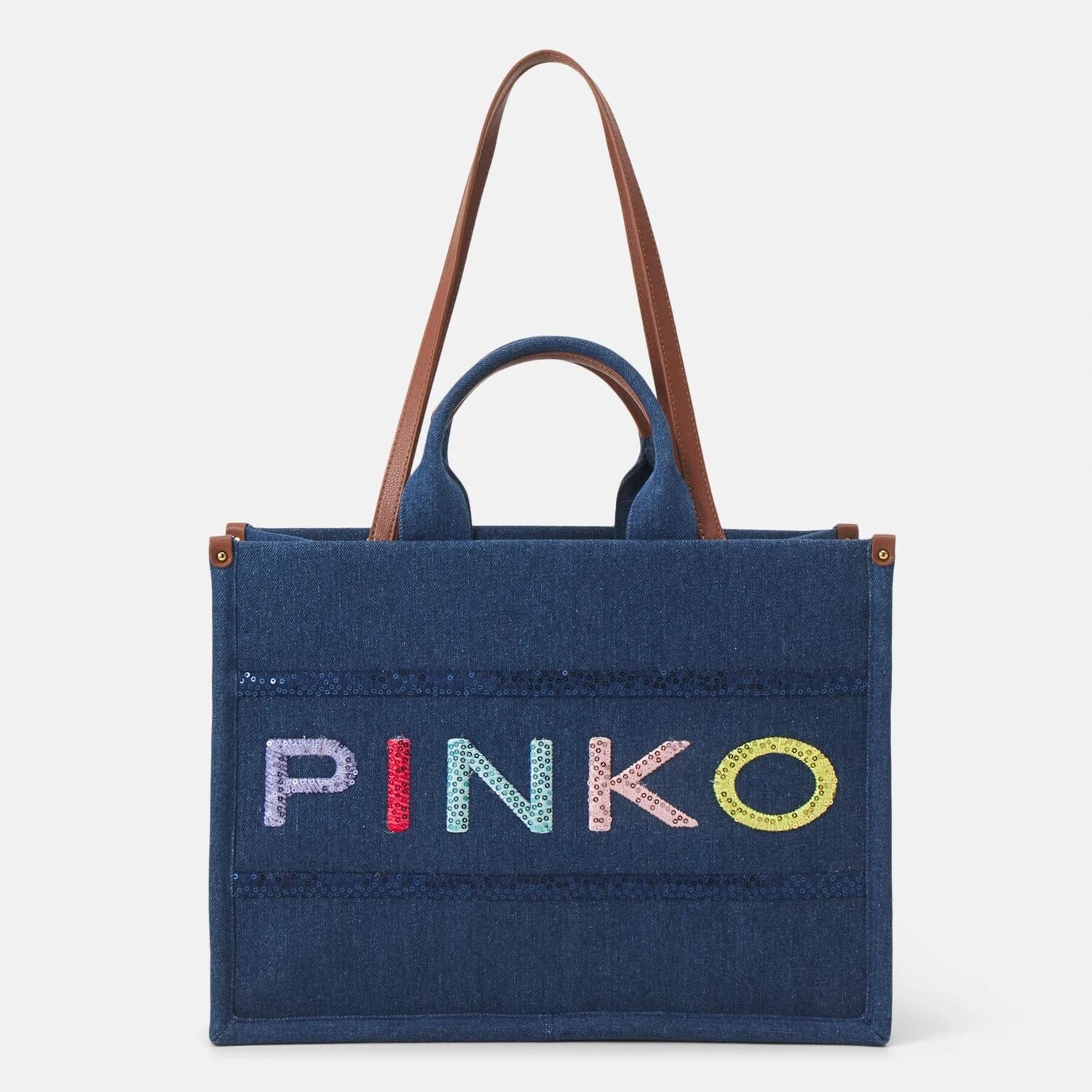 

Сумка-тоут Pinko Shopper Ricamo Logo, синий