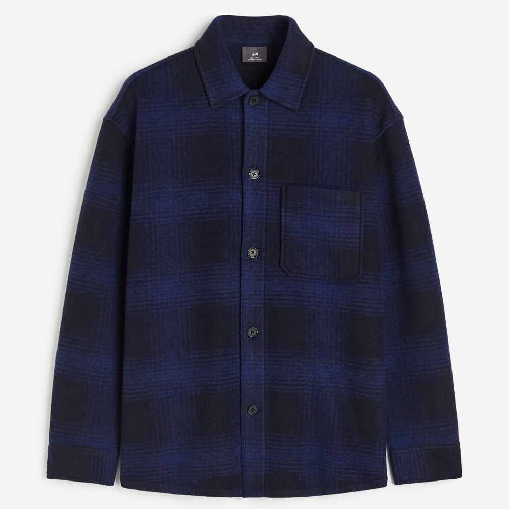 

Рубашка H&M Relaxed Fit, темно-синий