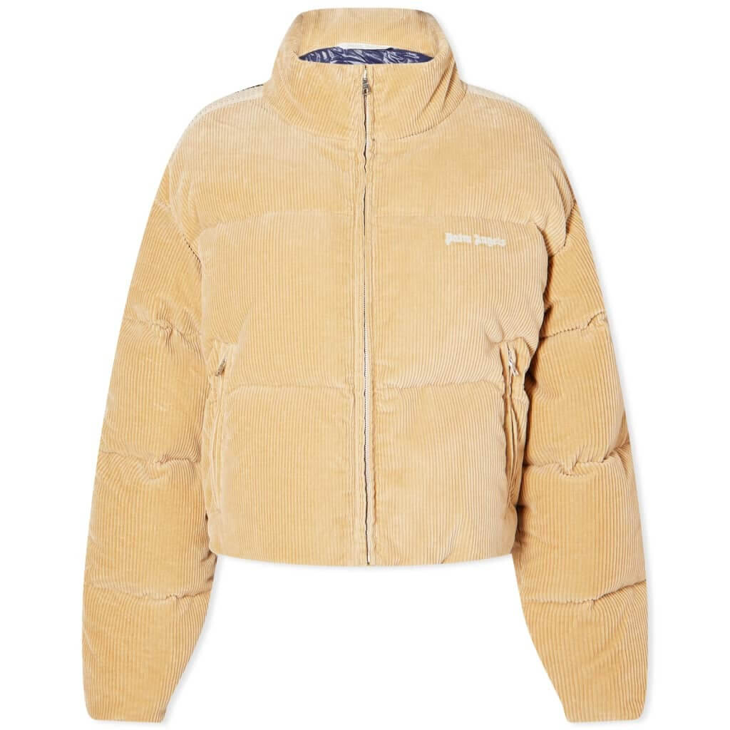 

Пуховик Palm Angels Corduroy Cropped Down, бежевый